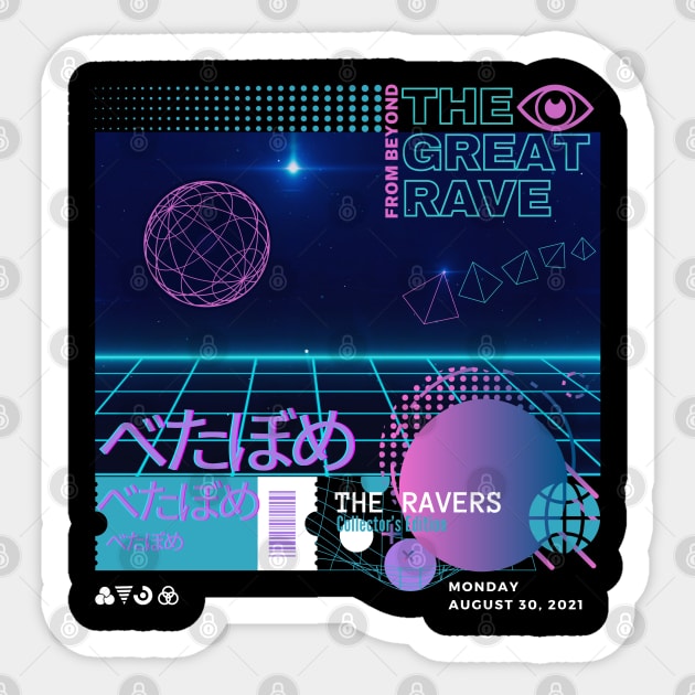 Techno Merch - The Great Rave - For Techno Music Lovers Sticker by THE RAVERSBRAND